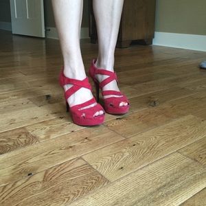 Red  "Guess" Platform Stiletto