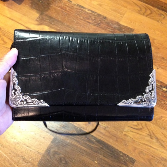 Brighton black/ silver metal design wallet leather