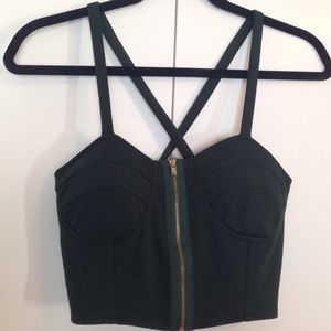 Green bra top / crop top