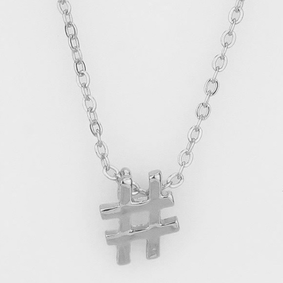 Silver Hashtag Necklace