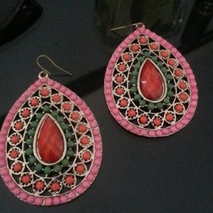 teardrop multicolored dangle earrings