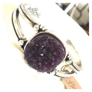 Purple Stone and Silver Bracelet