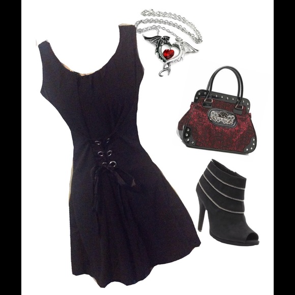 Black Gothic Corset Dress