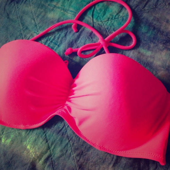 Bright pink bikini top