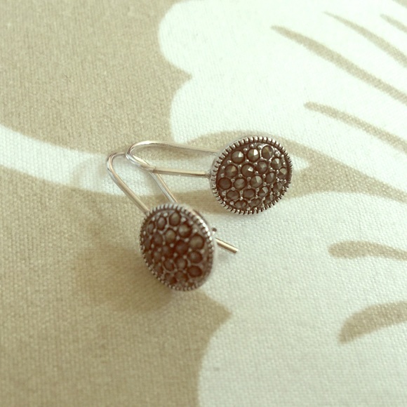 Silver Charcoal Earrings