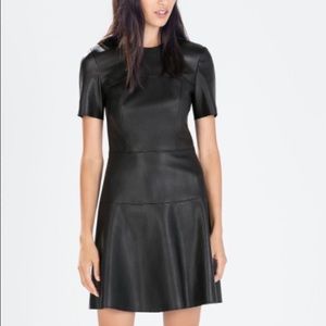 ZARA Black Leather effect Dress Size M
