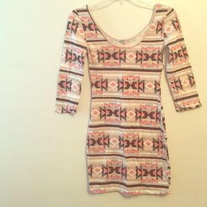 Aztec Tribal Print Body Con Dress