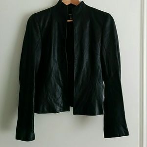 DKNY Black Moto Leather Jacket sz 4