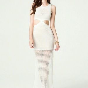 ISO bebe cutout maxi dress white