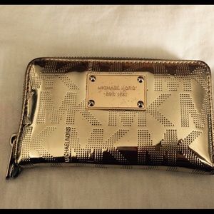 Gold Michael Kors Wristlet wallet