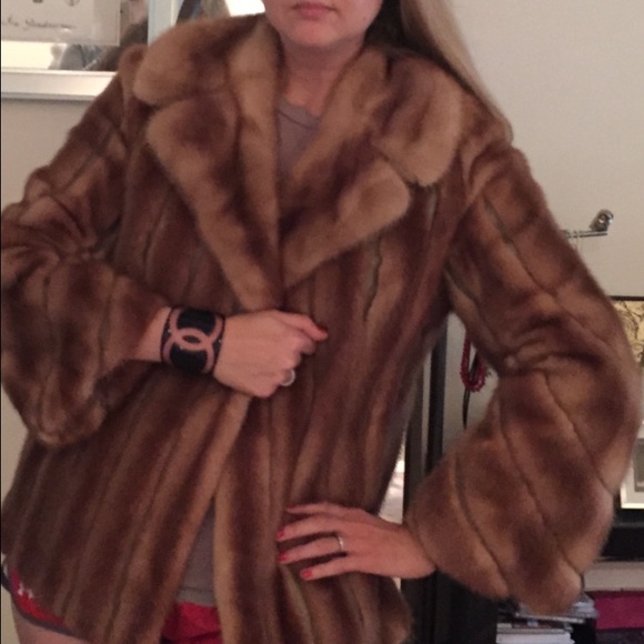 $4000Vintage designer nutria fur coat with leather - Picture 1 of 4