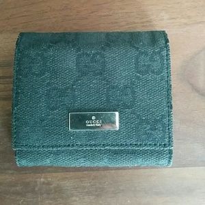 Gucci Guccisima Black Suede Coin Case