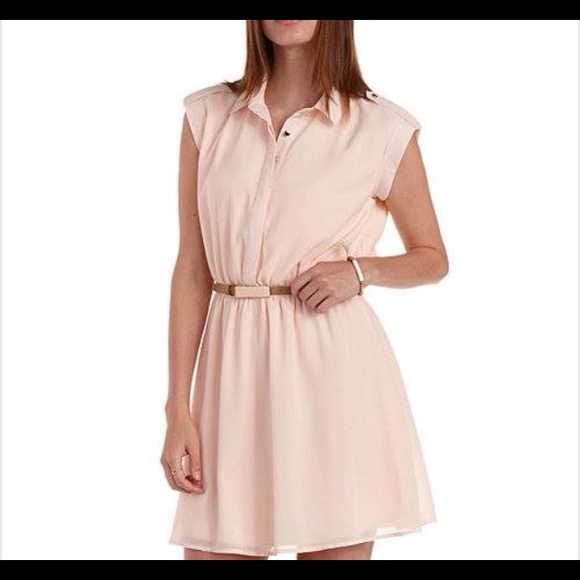 Belted chiffon dress