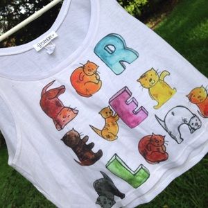 Forever alone cats crop top