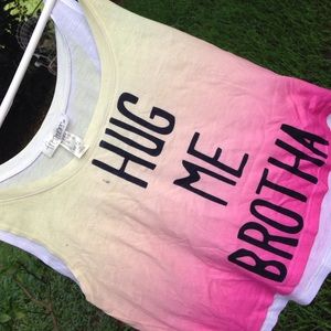Hug me brotha crop top