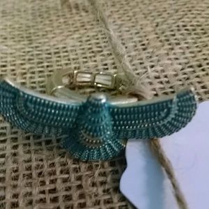 Metal turquoise bird ring