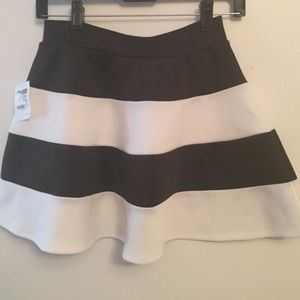 Black and white stripe Skater Skirt