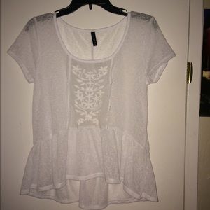 Peplum style white blouse