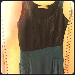 Black and teal dress
