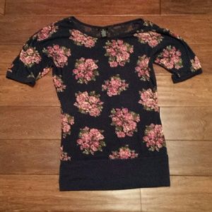 Navy Floral Top