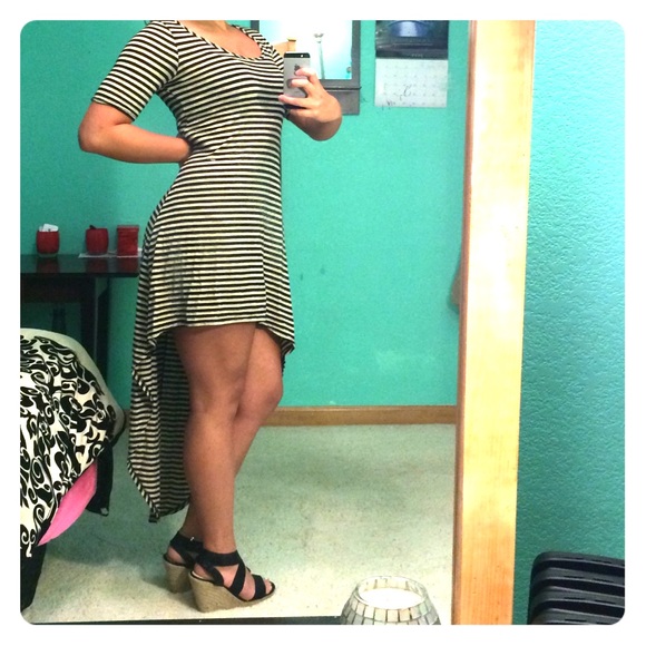Short to long striped dress