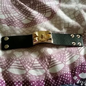 Black Hermes look a like bracelet with studs NEW