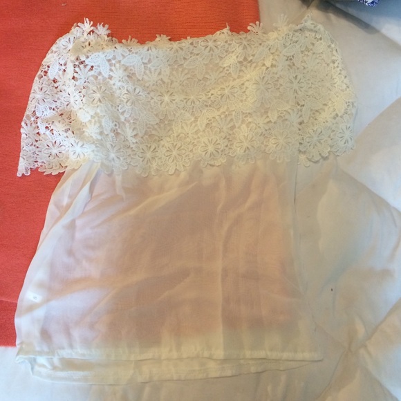 White off the shoulder lace top