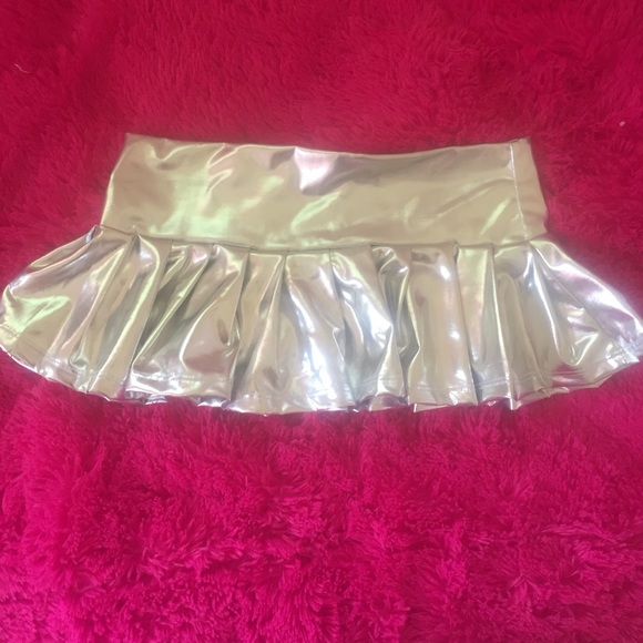 Silver rave skirt.