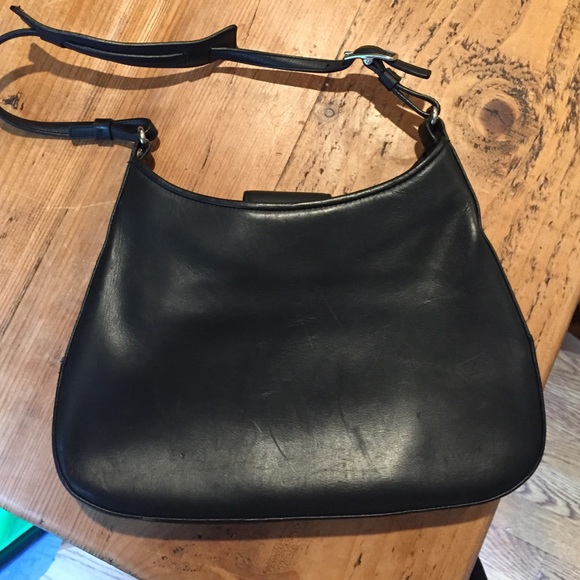 Black leather coach bag