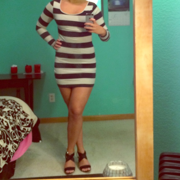 Striped long sleeve dress