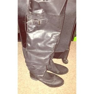 Black knee high boots