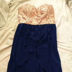 Sequence and blue dress