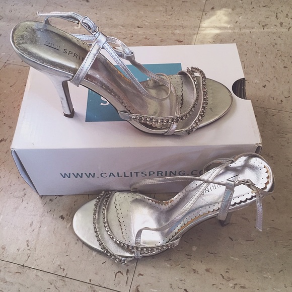 Call It Spring Silver-Diamond Heels