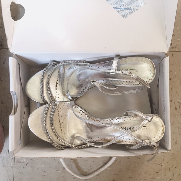 Call It Spring Silver-Diamond Heels - Picture 2 of 2