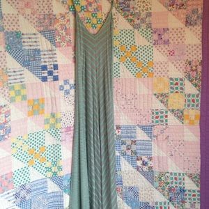 Seafoam Green Striped Anthropologie Maxi dress