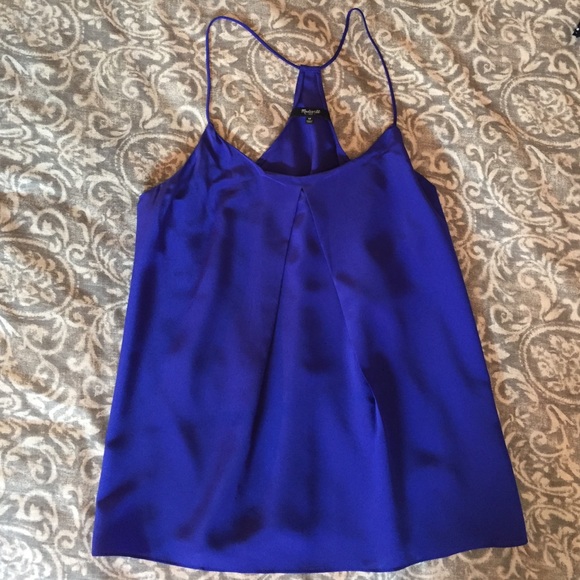 Madewell blue silk top