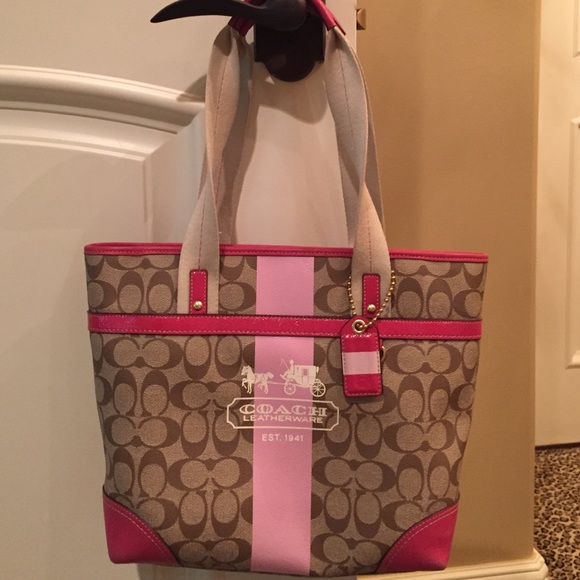 Authentic pink and brown Coach bag!