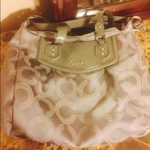 Authentic gray Coach handbag