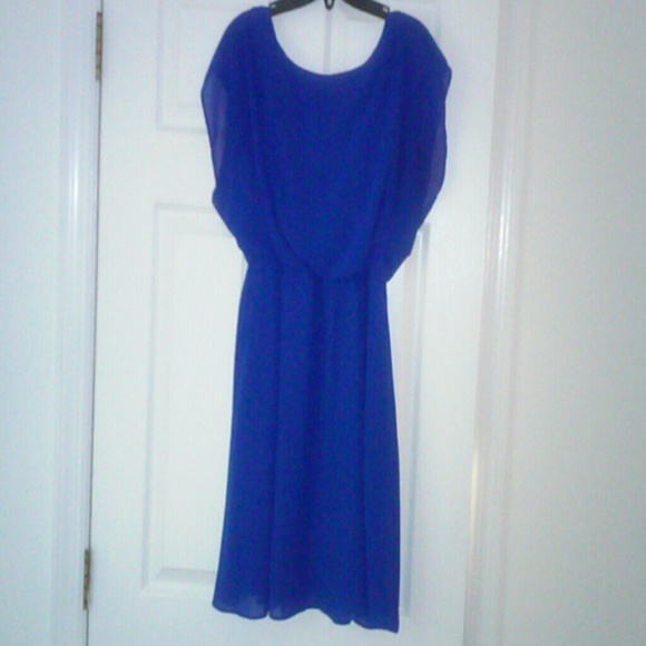 Blue grecian style dress