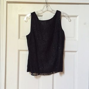 Ann Taylor: Black beaded top