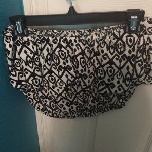 tribal print strapless crop top