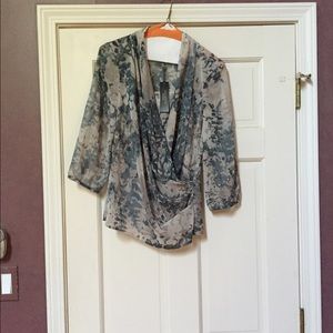 Talbots petit long sleeve blouse with tank top