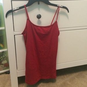 red cami spaghetti strap tank top