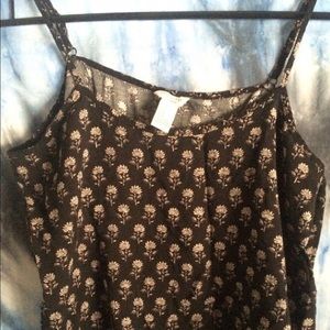 Black floral flowy forever 21 tank top