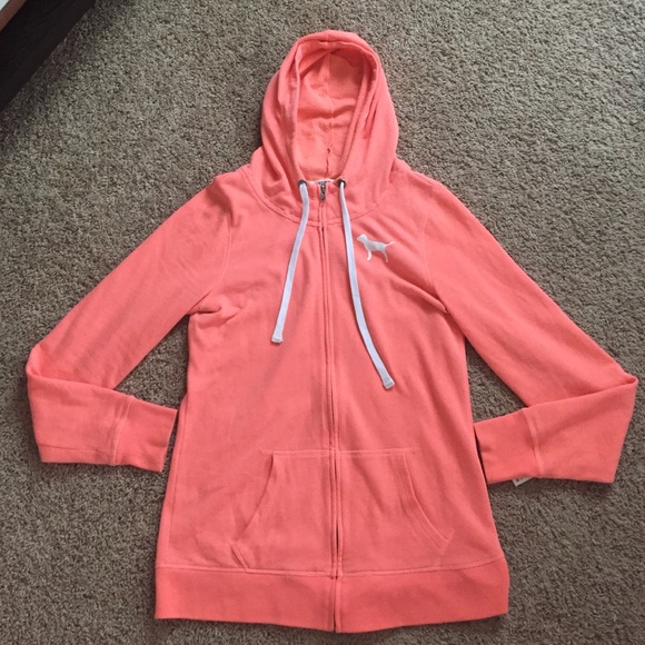 LAST CHANCE 🎉🎉Pink by VS coral hoodie!