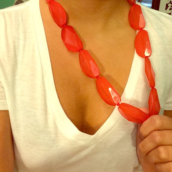 Watermelon colored statement necklace