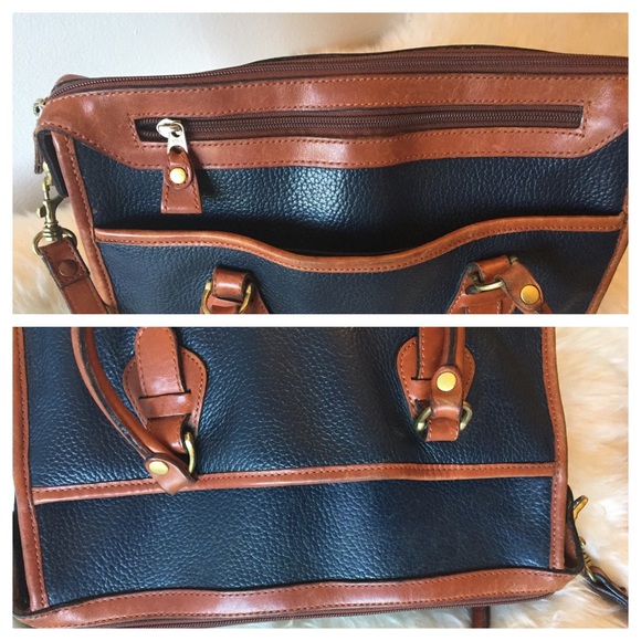 Classic Navy Leather Crossbody - Picture 2 of 4