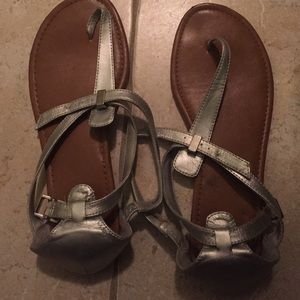 Silver strappy sandals
