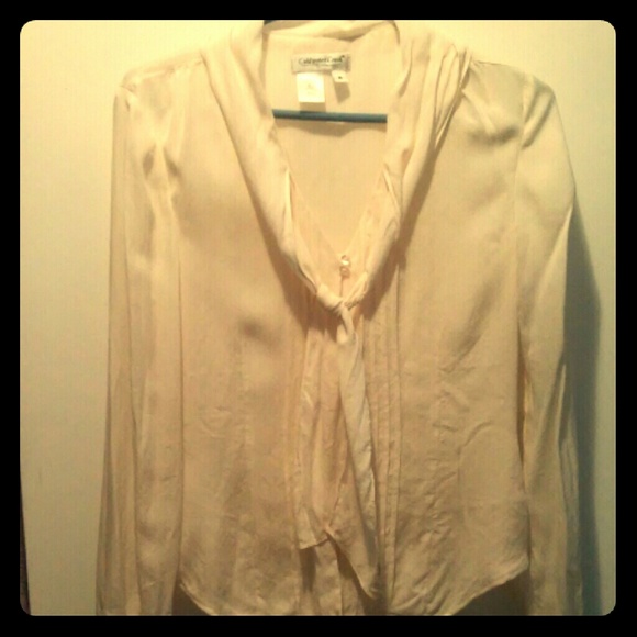 Cute cream button up blouse