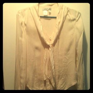 Cute cream button up blouse